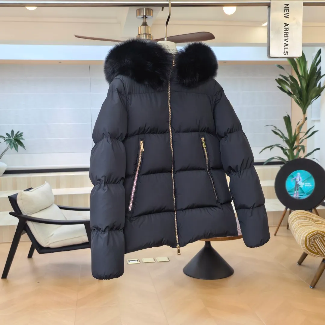 【Original Authentic 】 #Moncer｜ SS 26 Laichefur Hooded Shearling-Trimmed Short Down Jacket A #T 76# Size: 0# 1# 2# 3# Colorway: Black/Black Beige/Beige